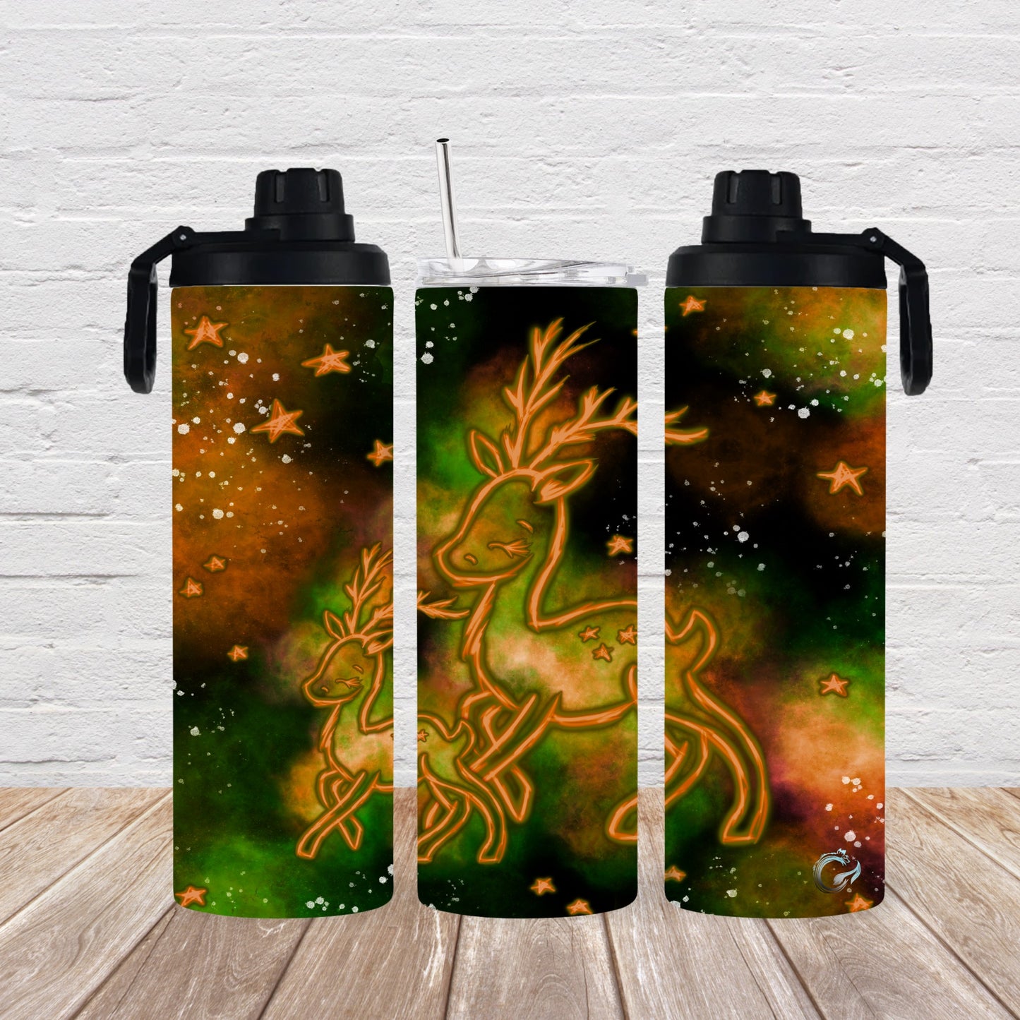 Drehverschluss 2 Deckel „Leuchtendes Reh“