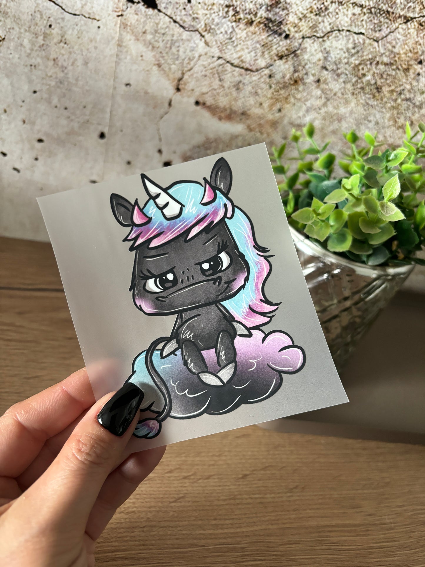 GlamCups Bügelbild Schnubbi „ Verstandeinhorn“