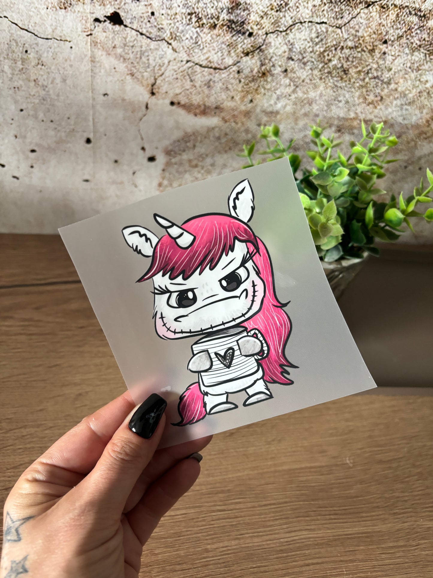 GlamCups Bügelbild Schnubbi „ Grinseeinhorn“