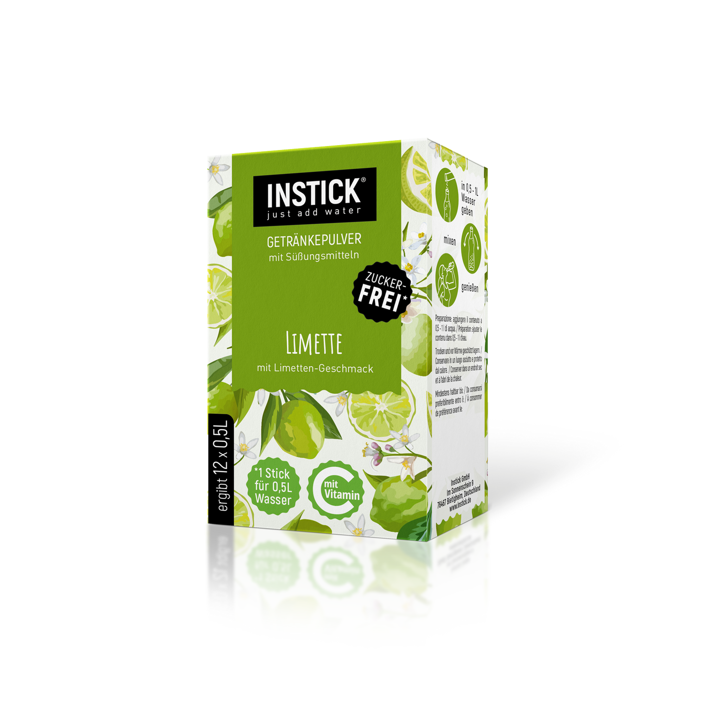 Limette für 12 x 0,5 L zuckerfreies Getränk