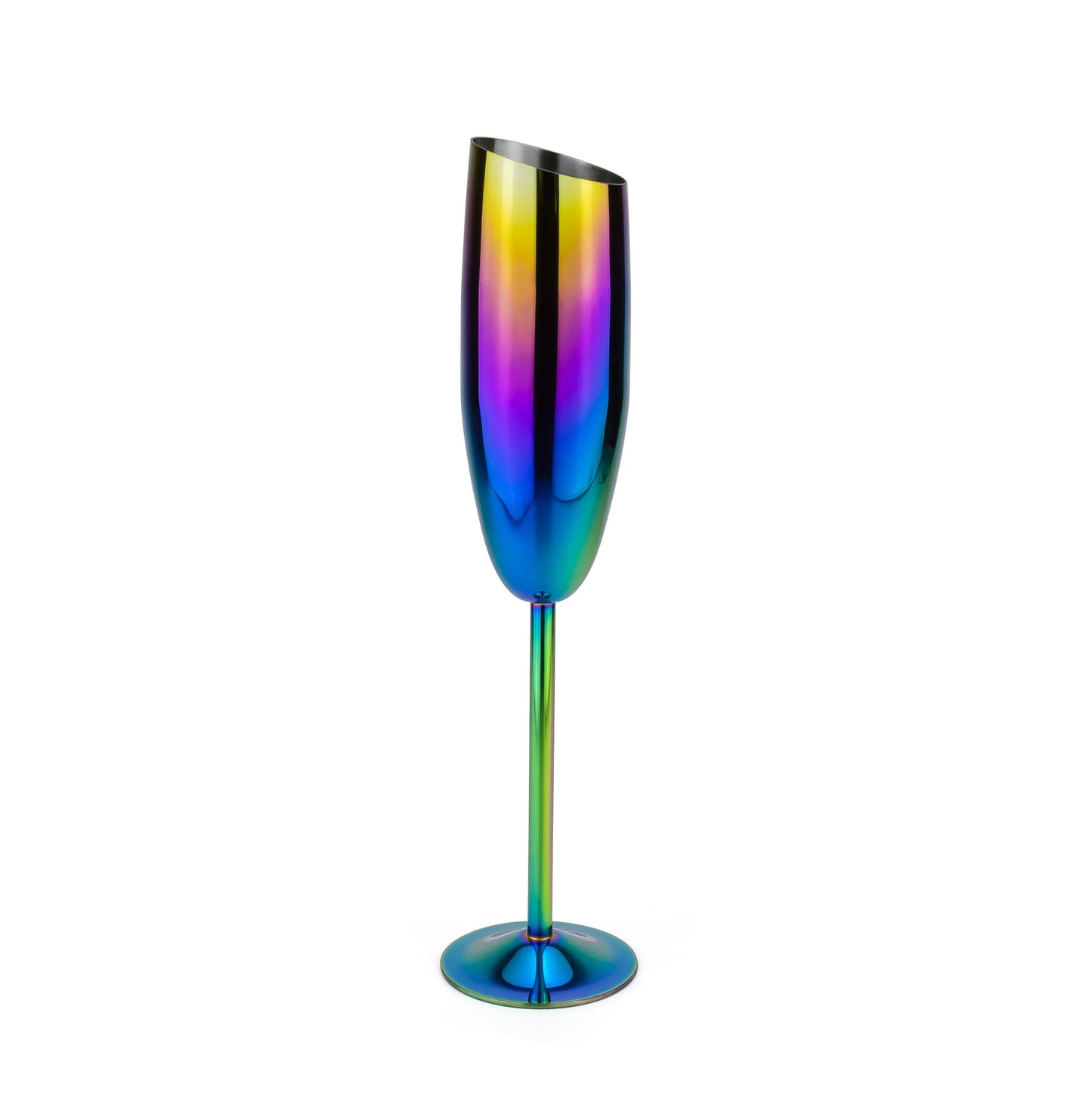 2 er Set — Sektglas Edelstahl „Gravur 1 Seite“