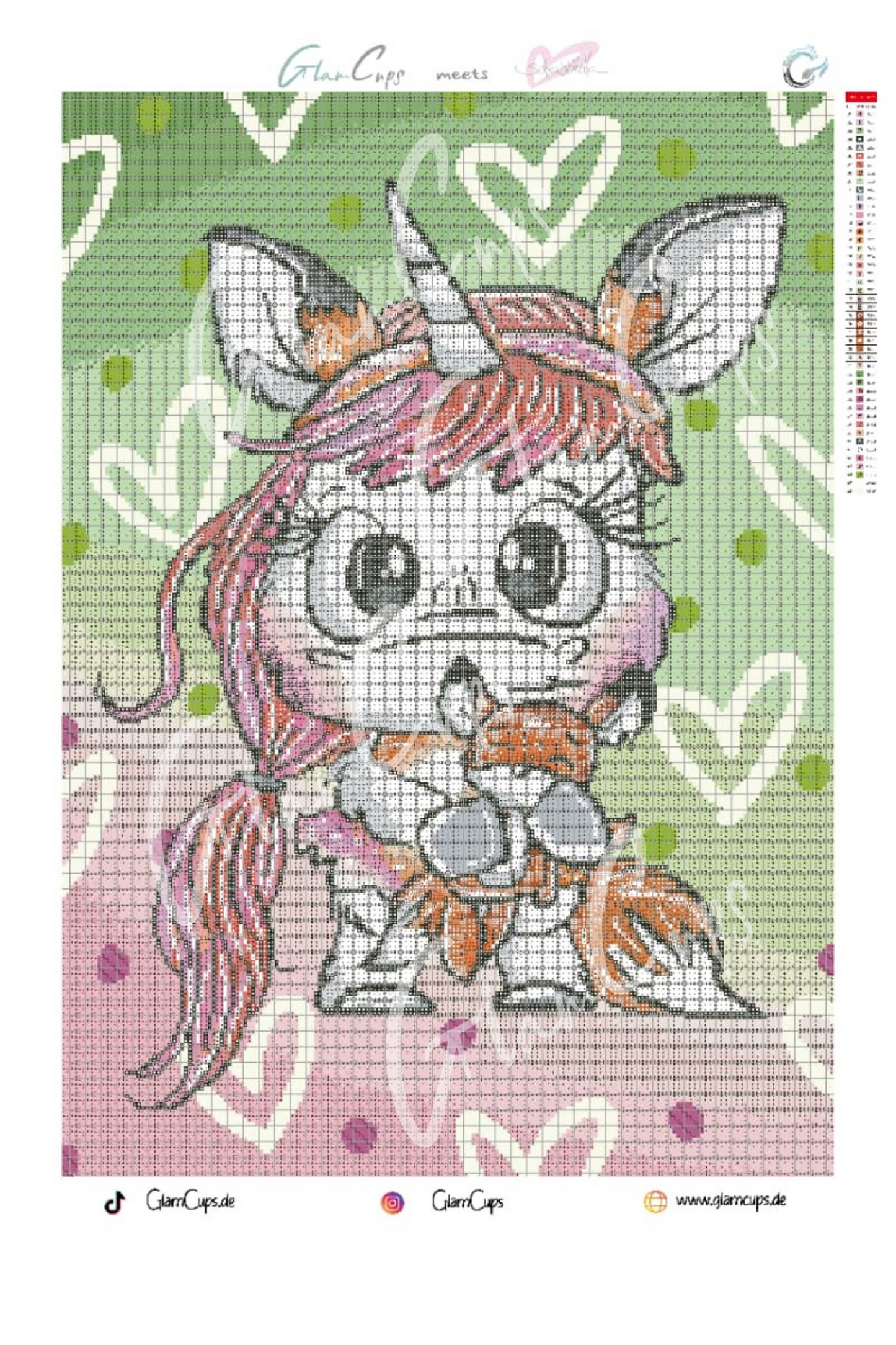 Diamond Painting Fuchsi (50x70cm) + AB, Fairy Dust & Glow