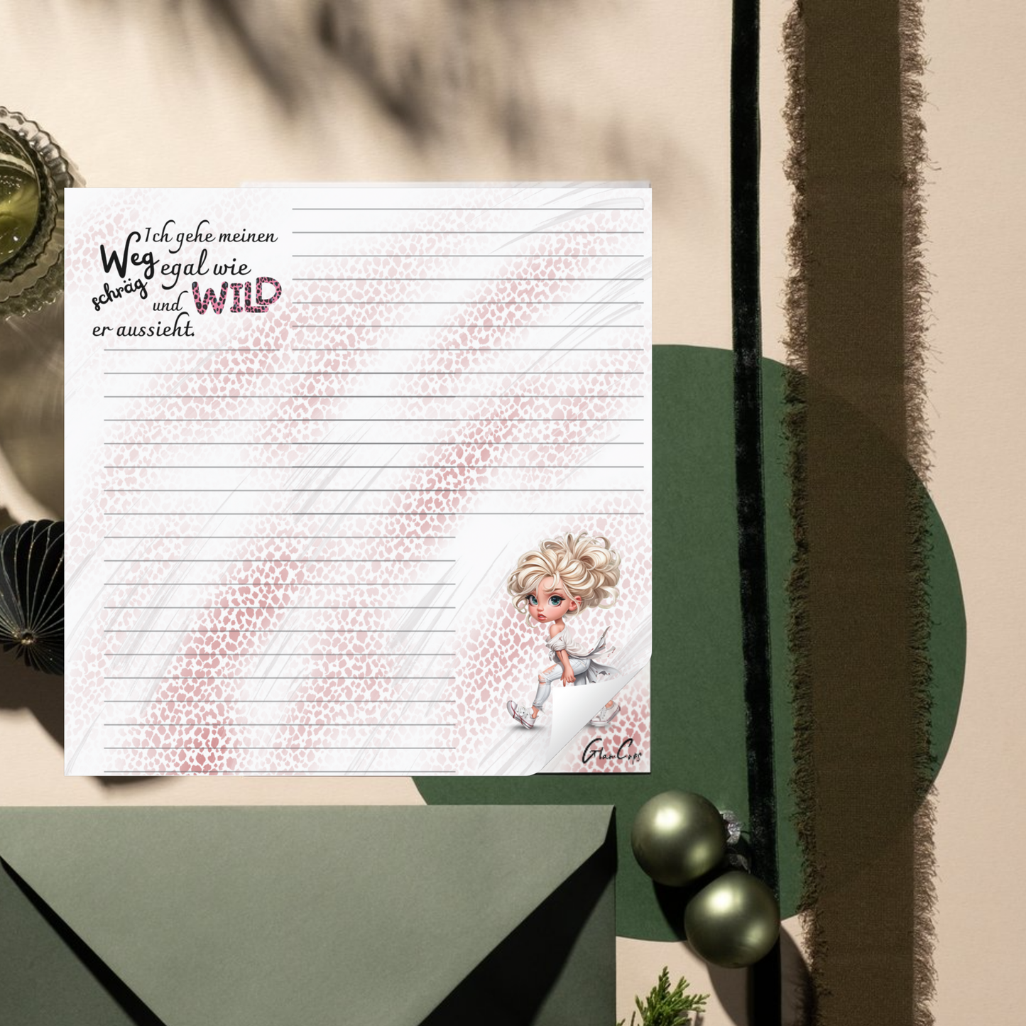 "Schräg" Block Quadratisch (15x15cm) 25 Blatt