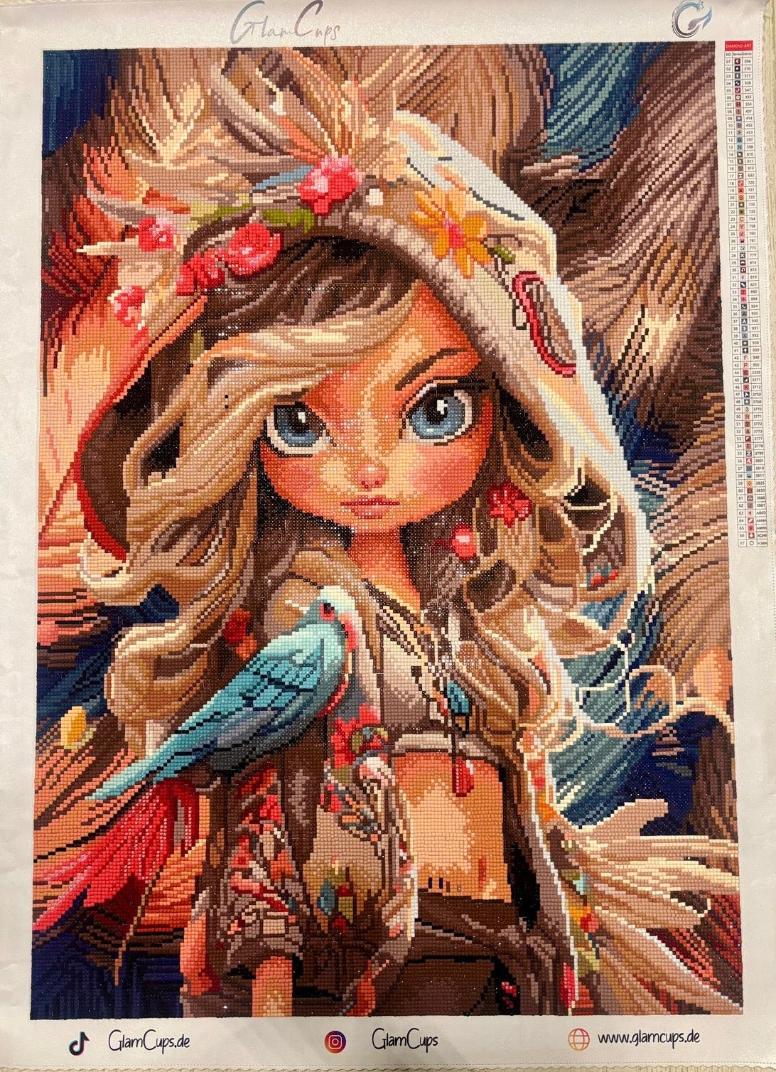 Diamond Painting Feder im Haar (50x70cm) + AB & Fairy Dust