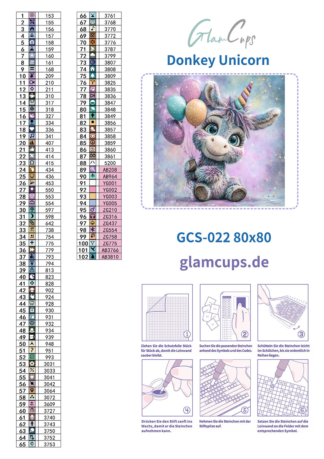 Diamond Painting "DonkeyUncicorn" 80x80cm