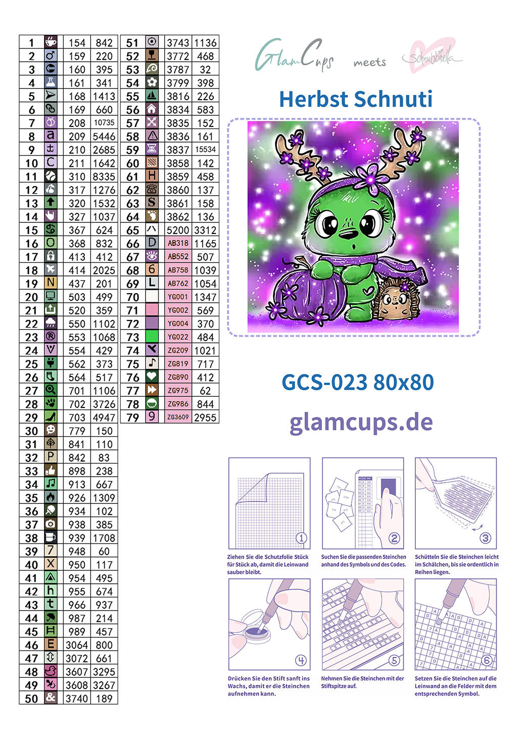 Vorbestellung: Diamond Painting "Schnuti goes Elch" 80x80cm