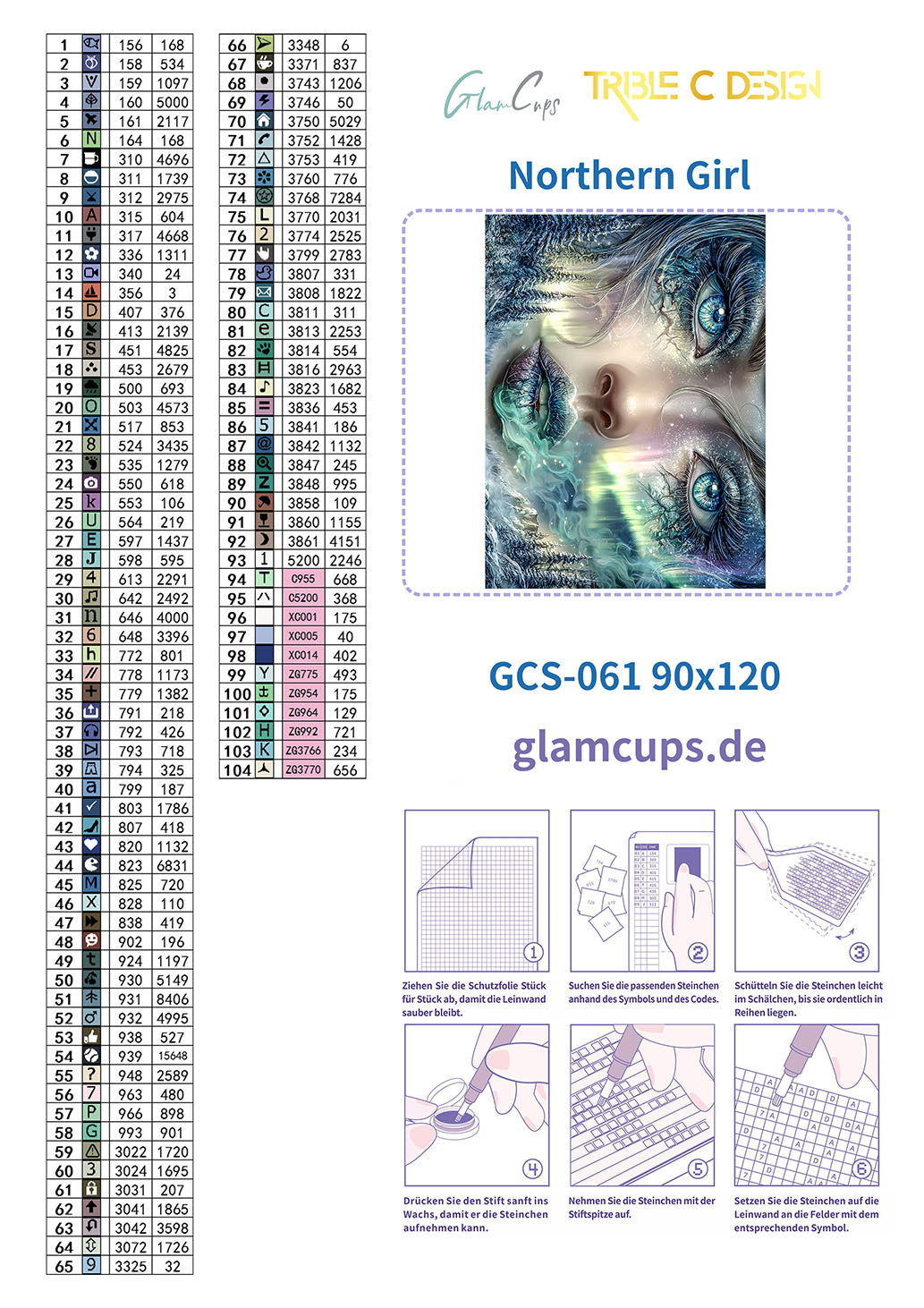 Diamond Painting "Northern Girl - by Trible-C-Design" 90x120cm