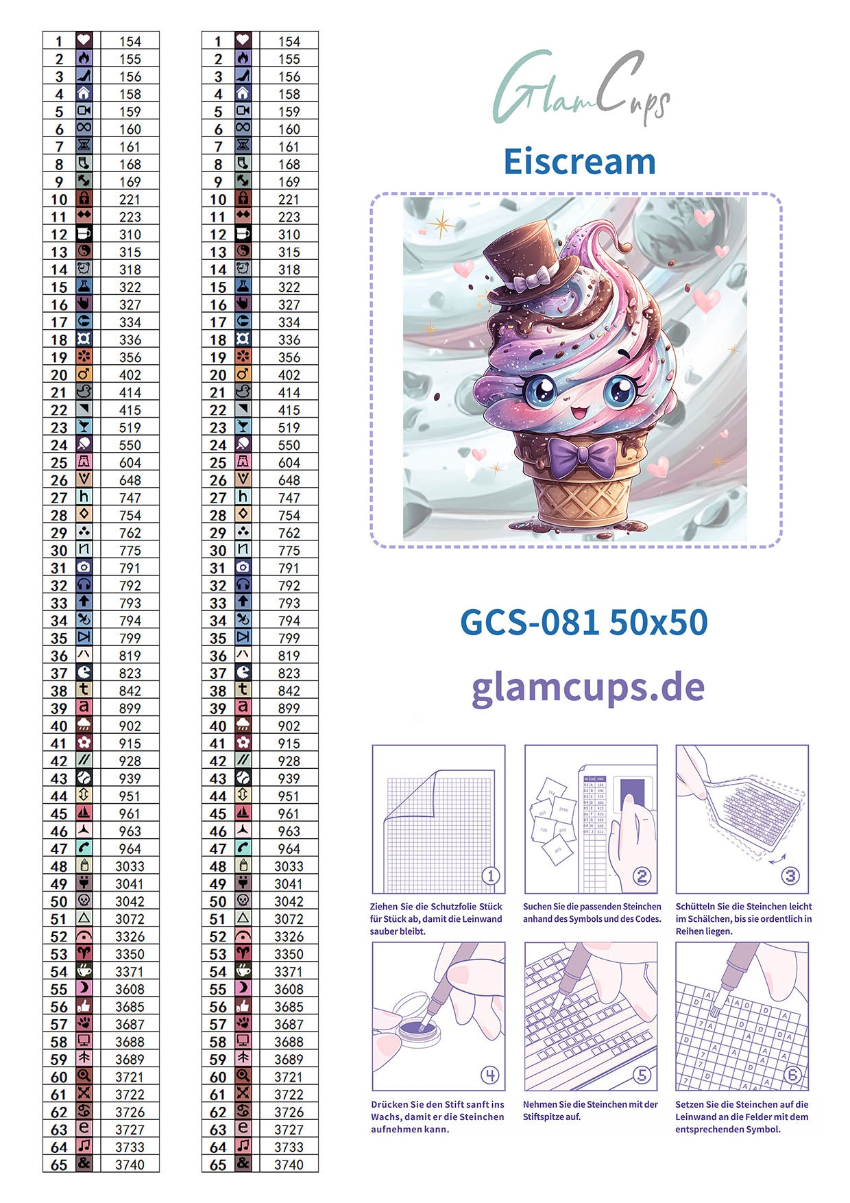 Diamond Painting "Eiscream" (50x50cm) by Trible C Design