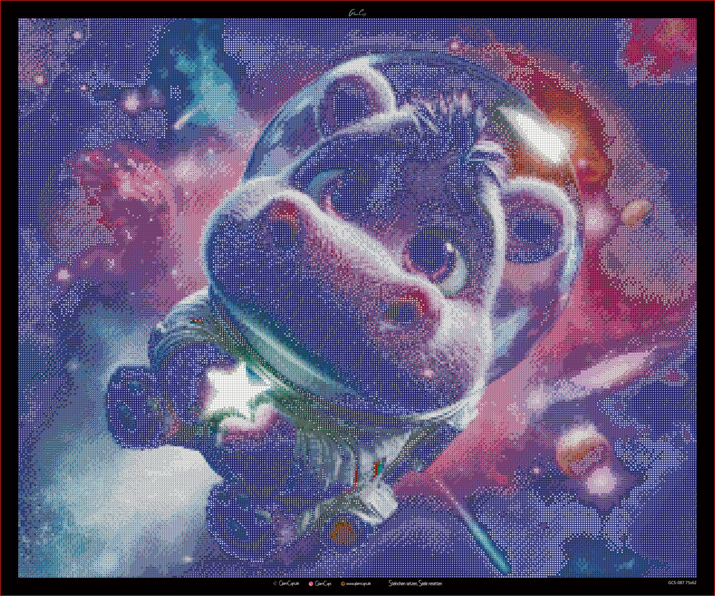 Diamond Painting "Hippo im Hyperdrive " (75x62) by Steinchensuchti