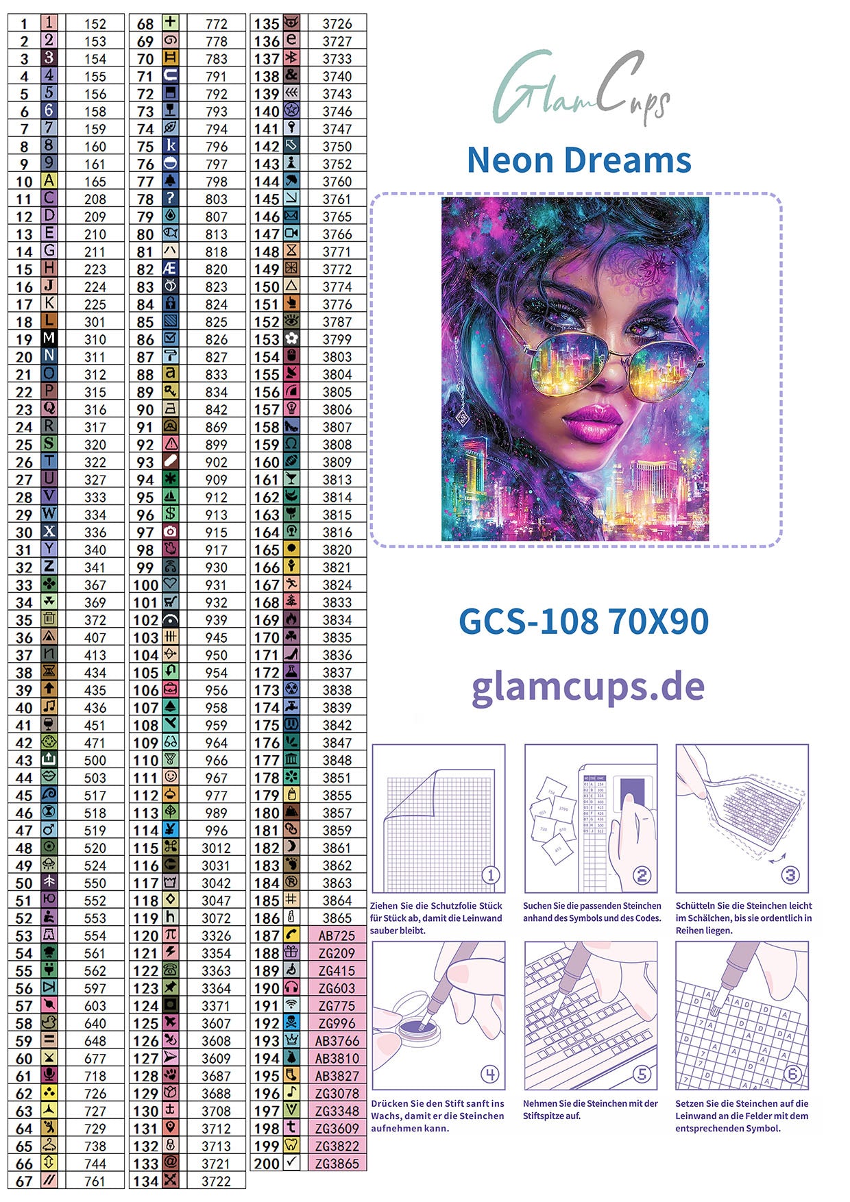 Diamond Painting "Neon Dreams" (70x90) by Anny.ai ( 200 farben)