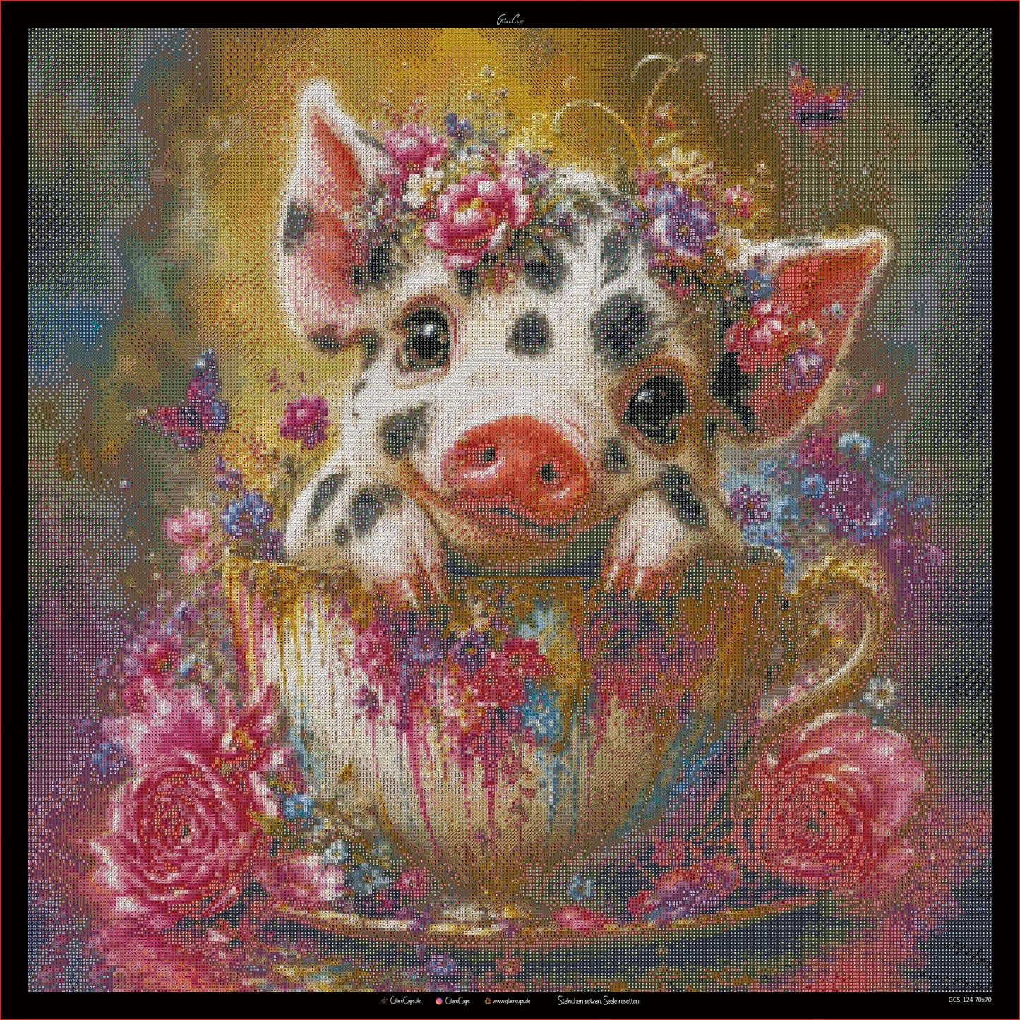 Diamond Painting "Blüten Schweini" (70x70) by Glammy