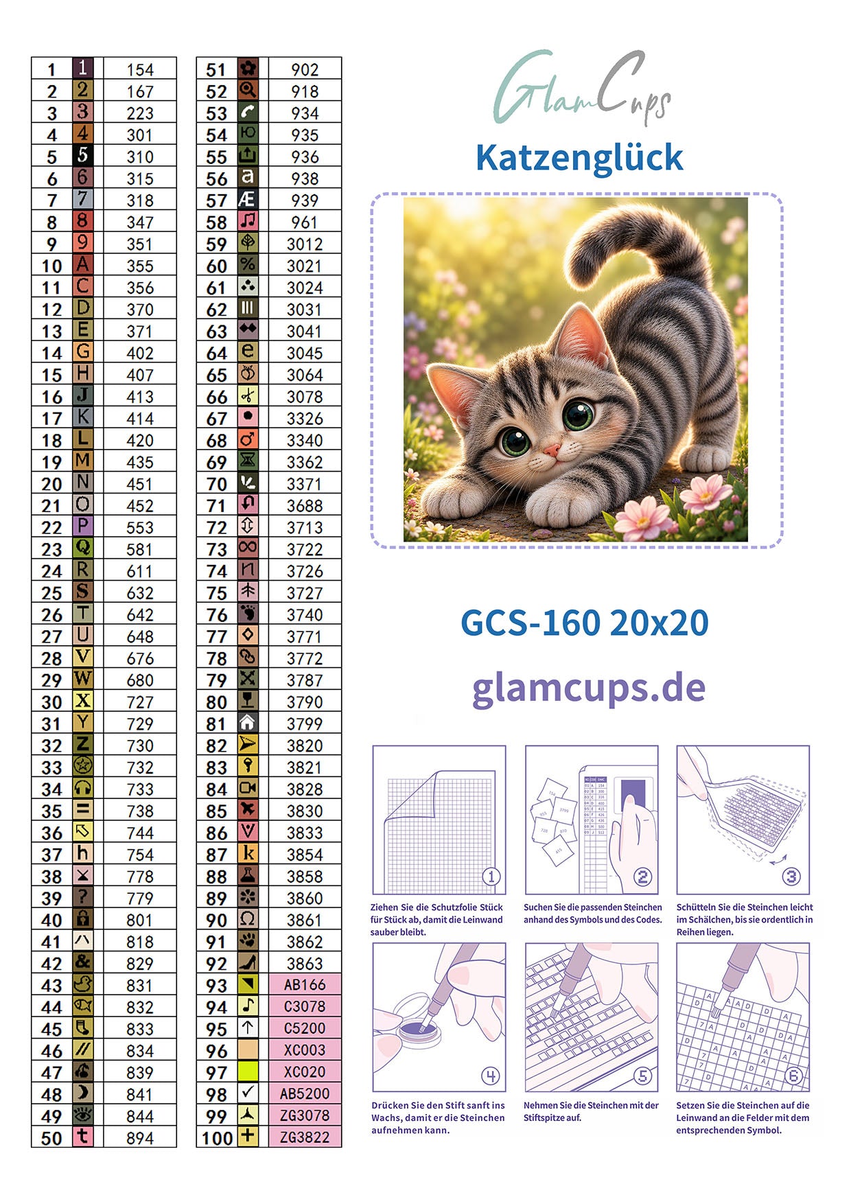 Vorbestellen: Diamond Painting "Katzenglück" by Glammy 20x20cm