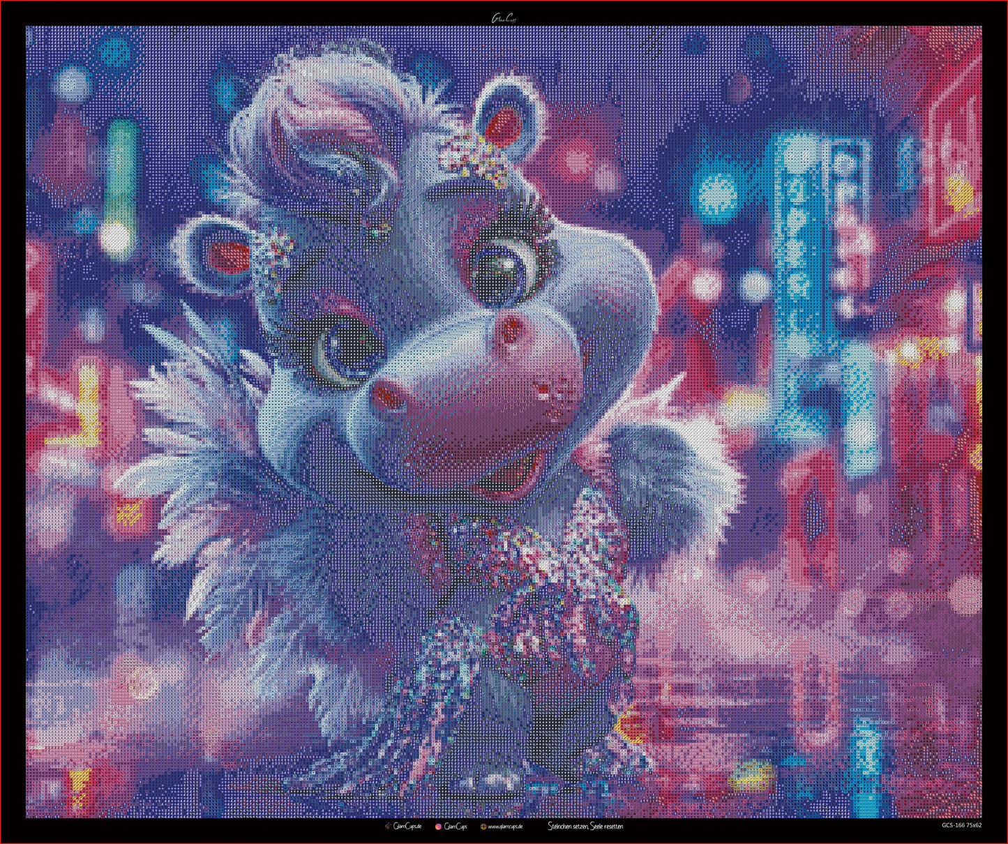 Diamond Painting "Drag Queen Hippo " (75x62) by Steinchensuchti
