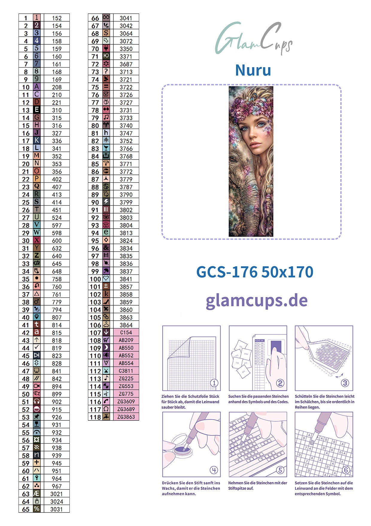 Vorbestellen: Diamond Painting "Nuru" (50x170) Trible C Design