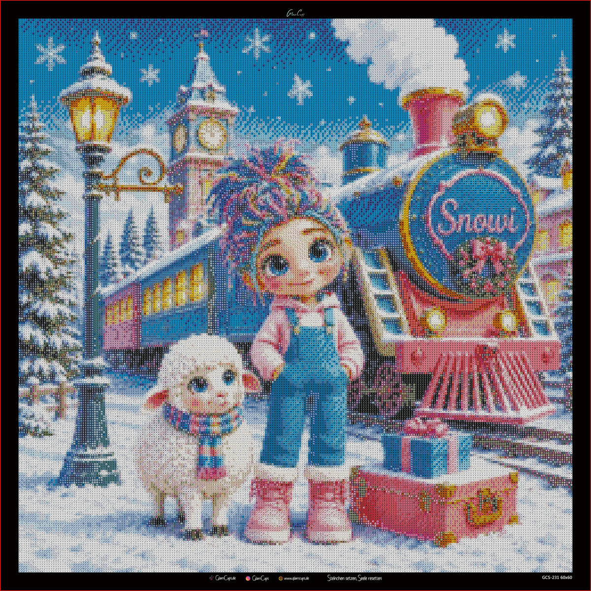 Vorbestellen: Diamond Painting "Unterwegs mit Snowi" (60x60) by Snowi