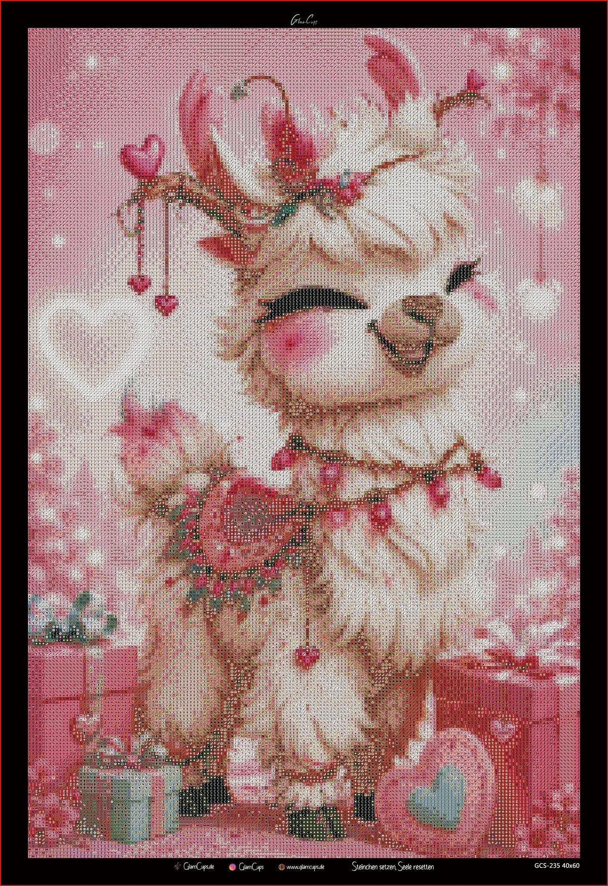 Vorbestellen: Diamond Painting "Lama X-Mas Drama" (40x60) by Trible C Design