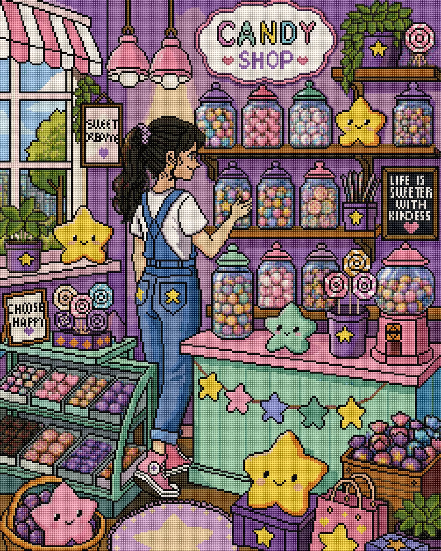 Vorbestellen: Diamond Painting Art Edition "Candy-Shop" 60x75cm