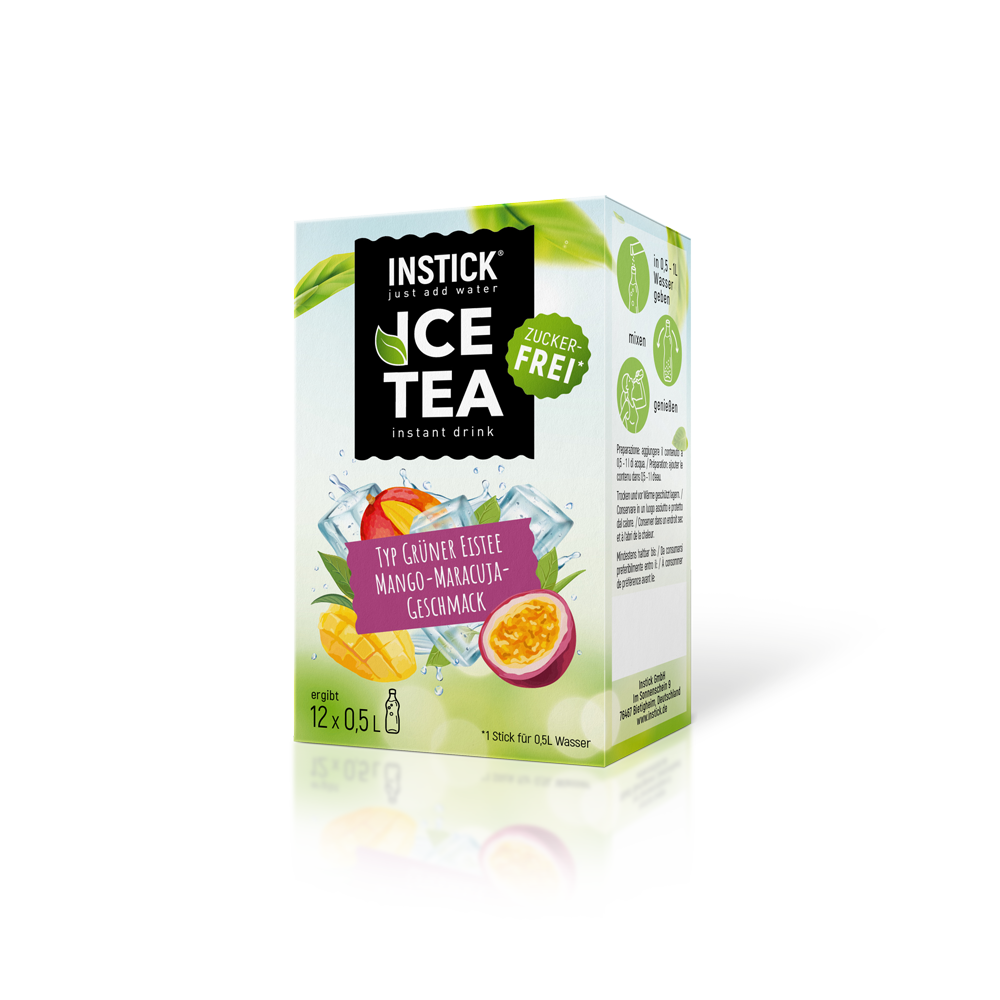 Grüner Eistee Mango & Maracuja (Grüntee-Extrakt) für 12 x 0,5 L