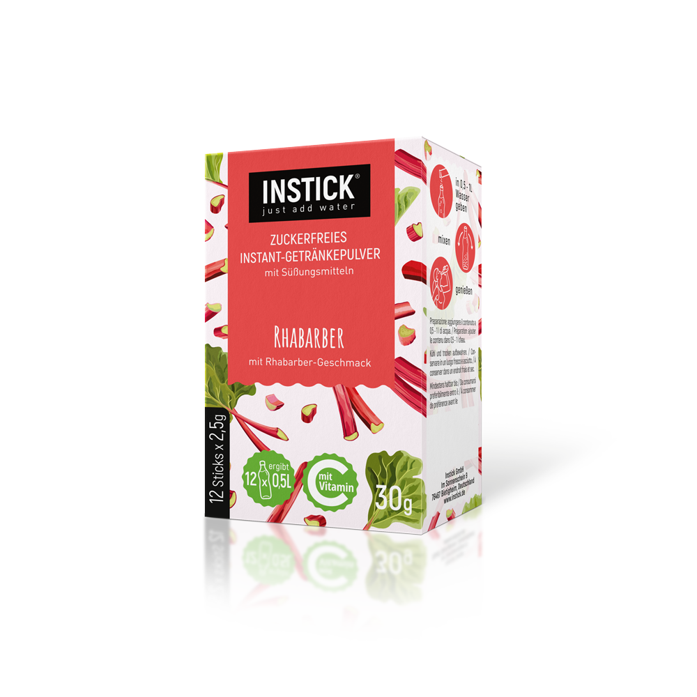 Rhabarber für 12 x 0,5 L zuckerfreies Getränk
