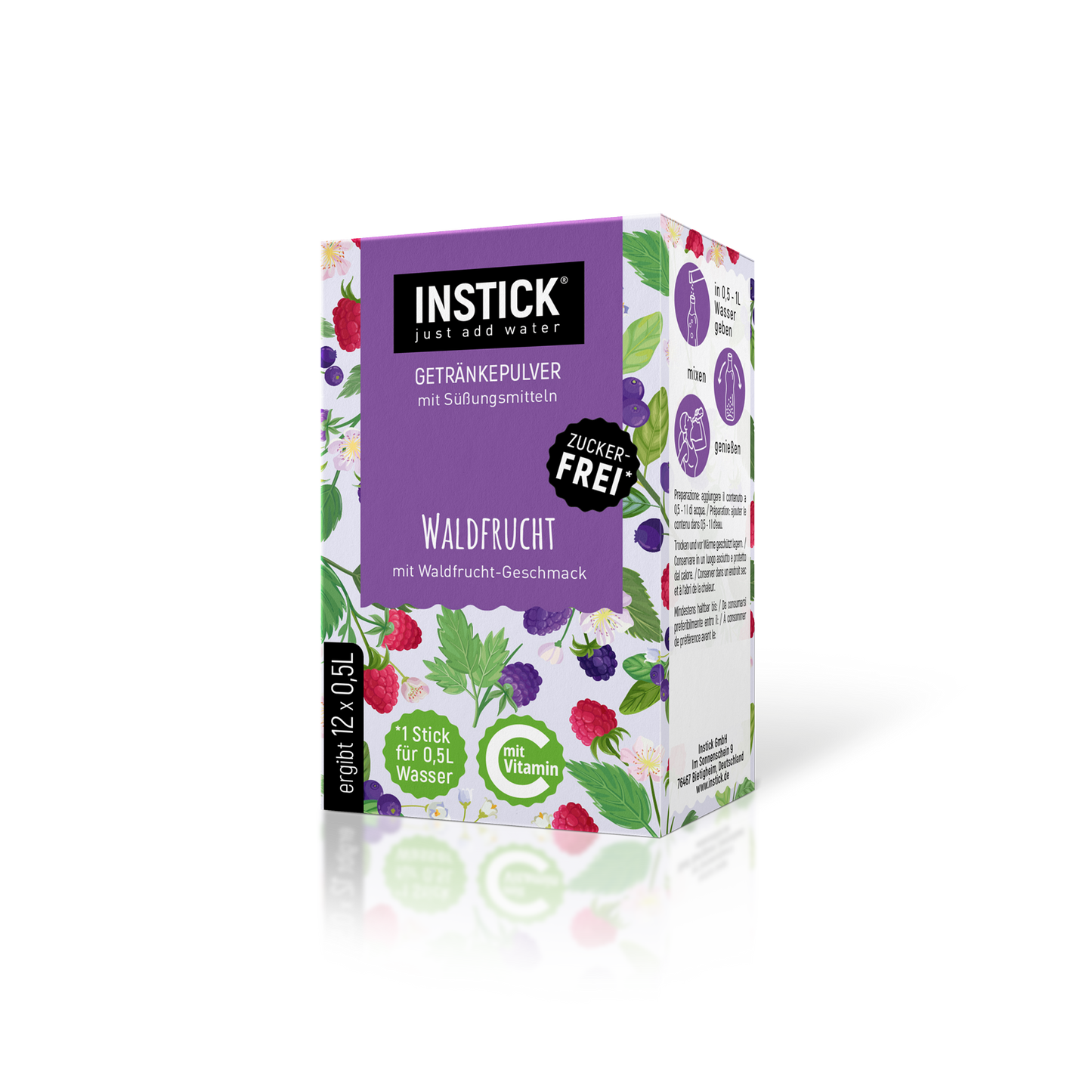 Waldfrucht für 12 x 0,5 L zuckerfreies Getränk