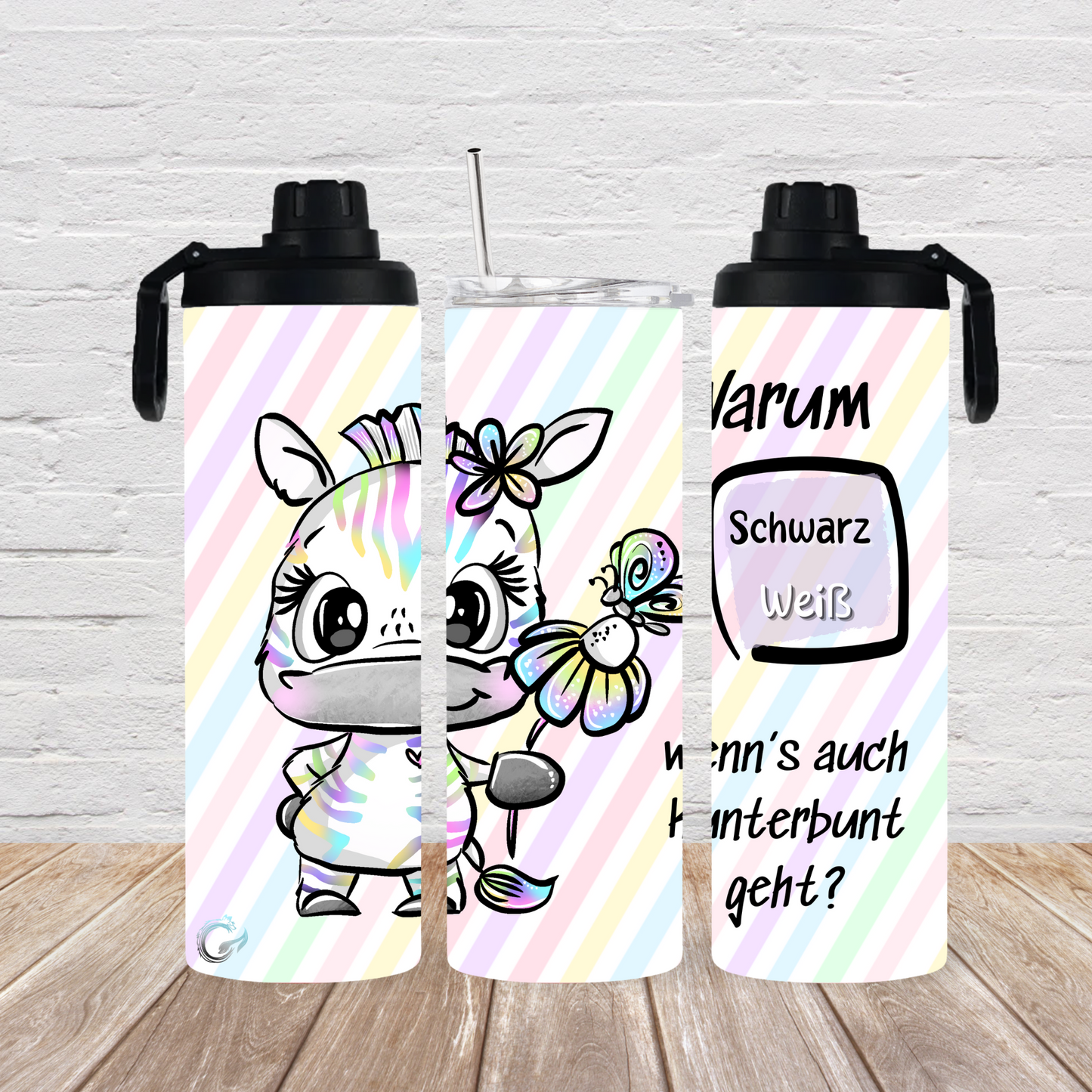 ThermoCup Drehverluss „Regenbogen Zebra“