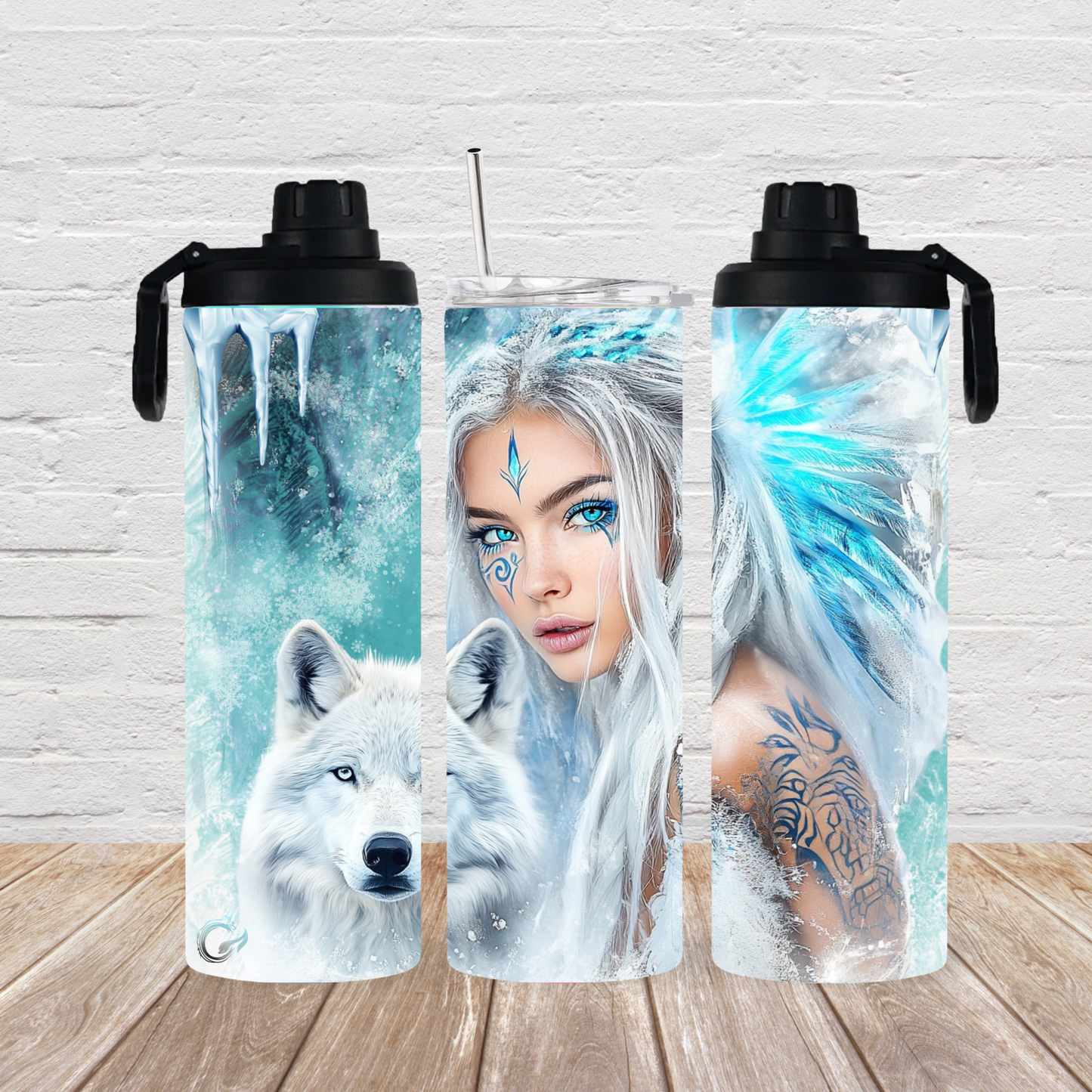 Drehverschluss 2 Deckel “EiswolfKönigin“