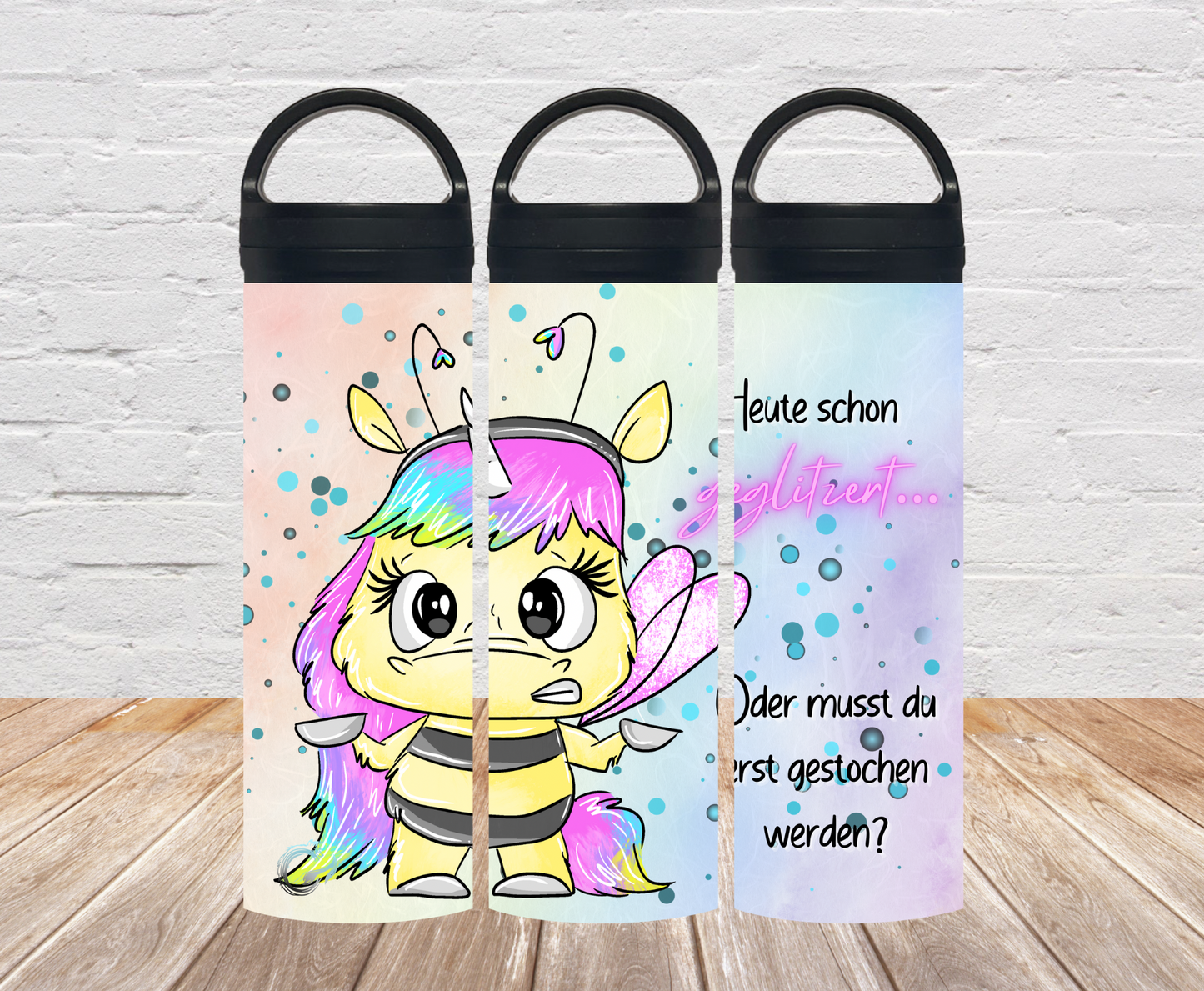 „Heute schon geglitzert?“ Thermosflasche