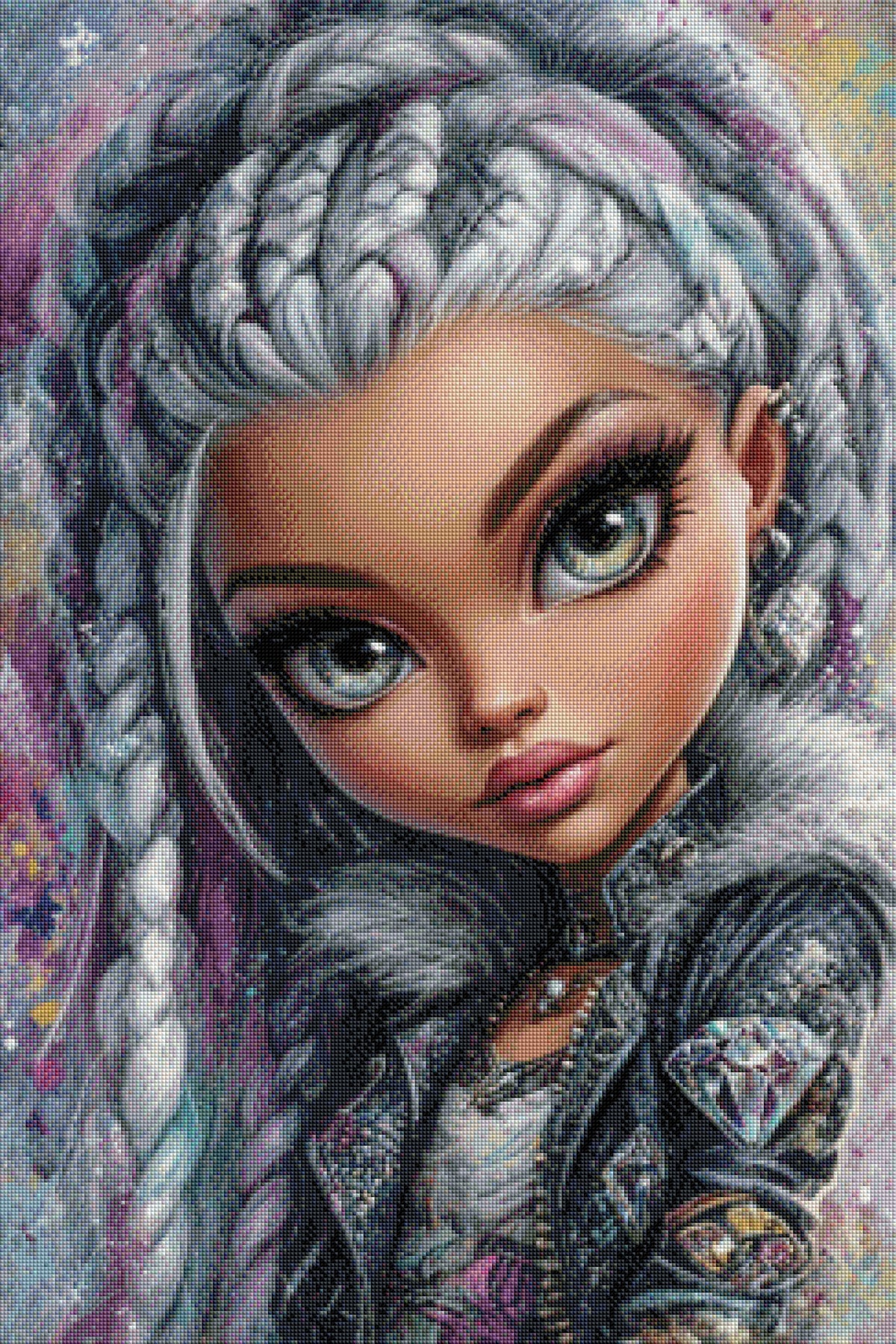 Diamond Painting "Silver Diamond by LEXXA" 60x90cm