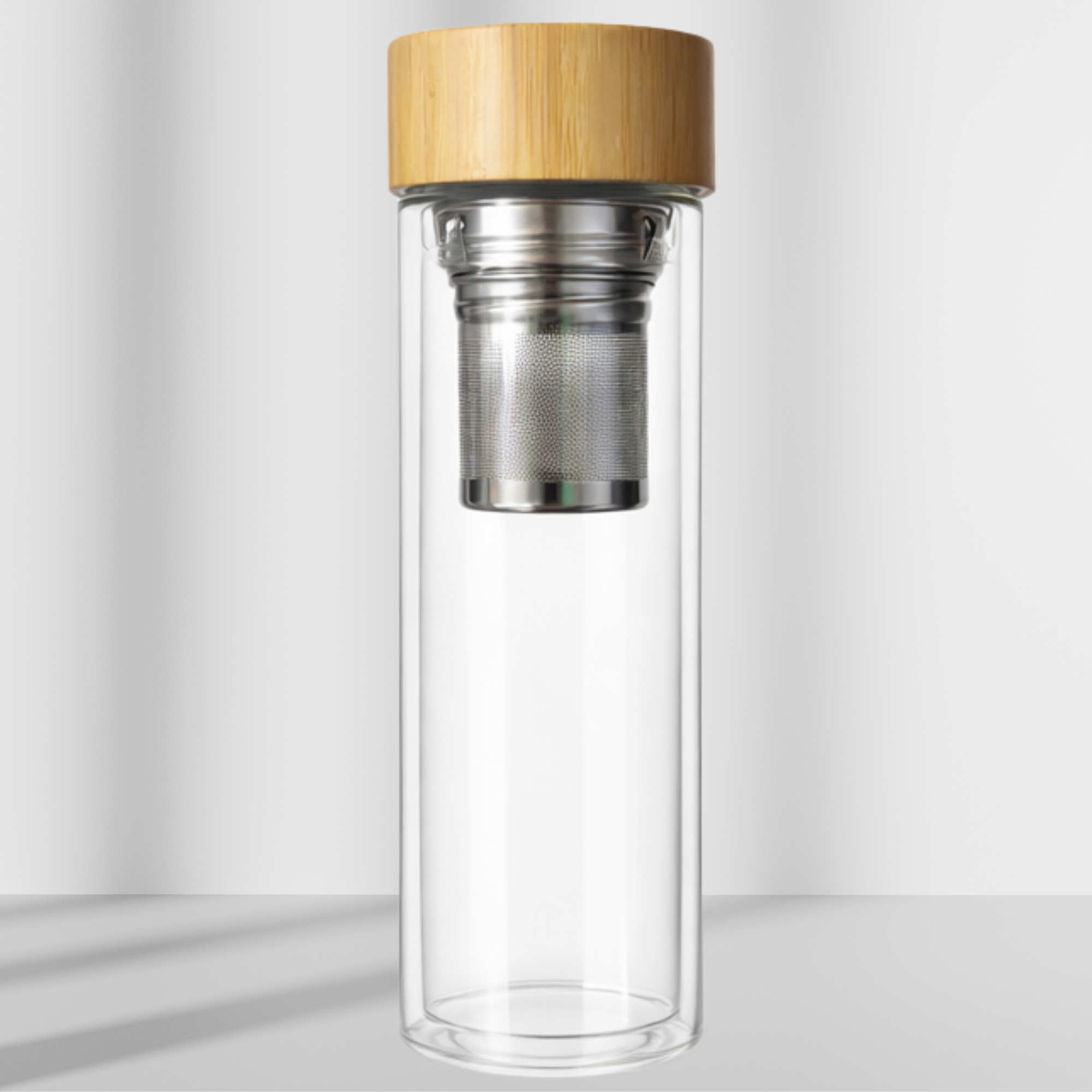 Teeflasche to go mit Sieb – 500 ml Borosilikatglas – BPA- & bleifrei – GlamCups