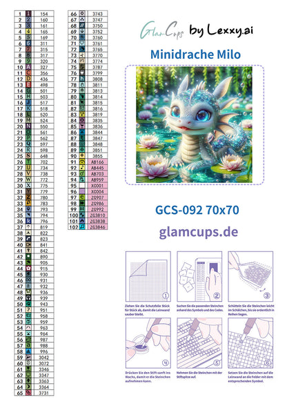 Diamond Painting "Minidrache Milo" (70x70) by Lexxy ai