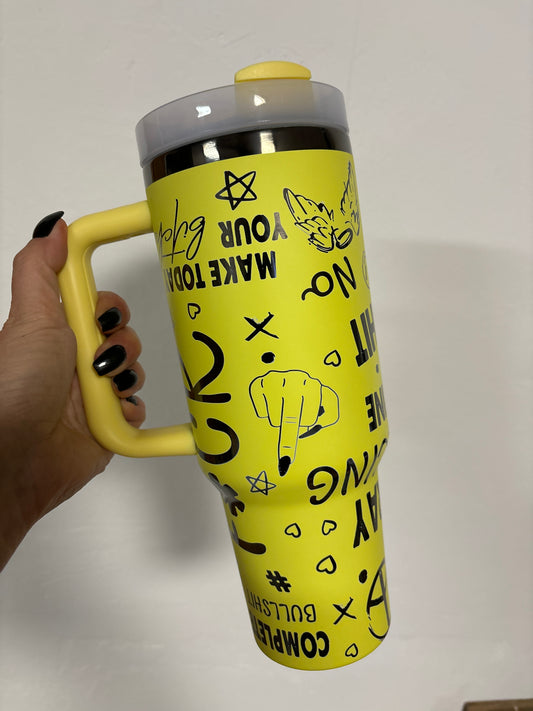 MAX yellow/Black ThermoCup  „F@ck“