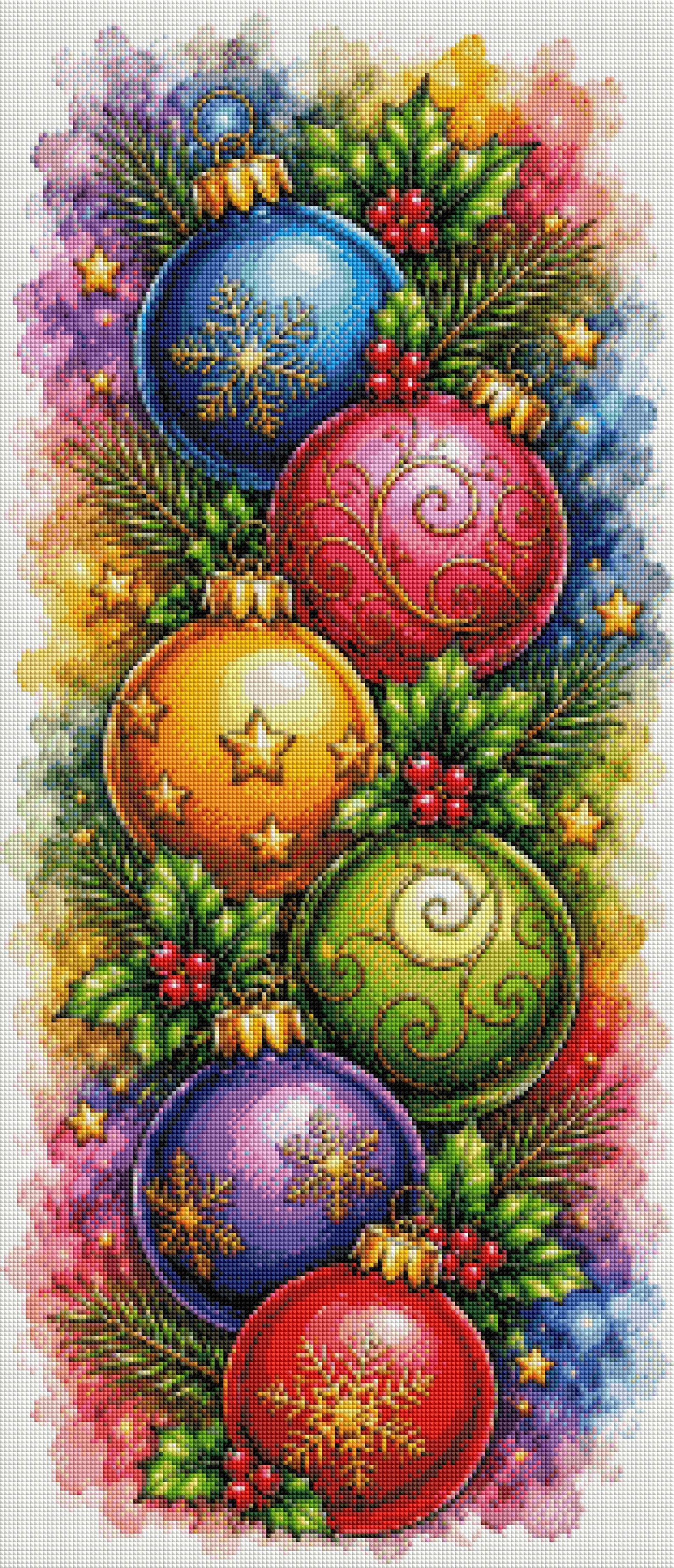 Vorbestellen: Diamond Painting "Weihnachtskugeln" (40x90) by Lexxa