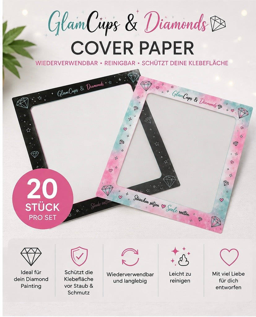 GlamCups & Diamonds 20Stück Release Paper – 10 × 10 cm ✨