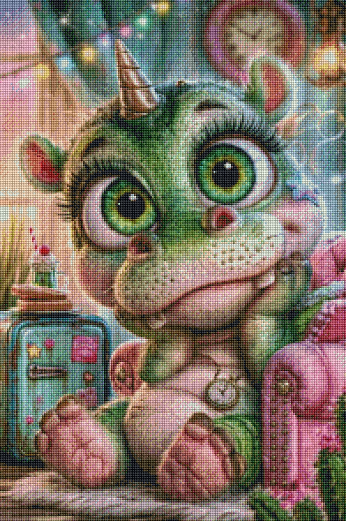 Vorbestellen: Diamond Painting "Drachenschmaus" (50x75) by Anny.ai