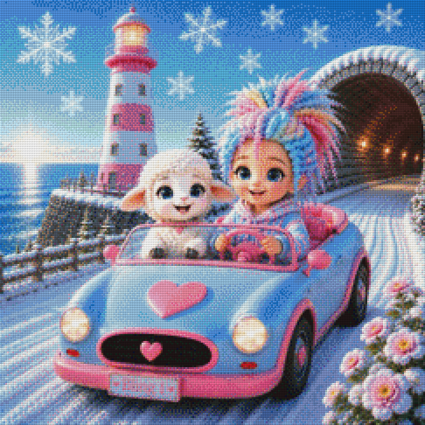 Vorbestellen: Diamond Painting "Drive Slow Snowi" (60x60) by Snowi