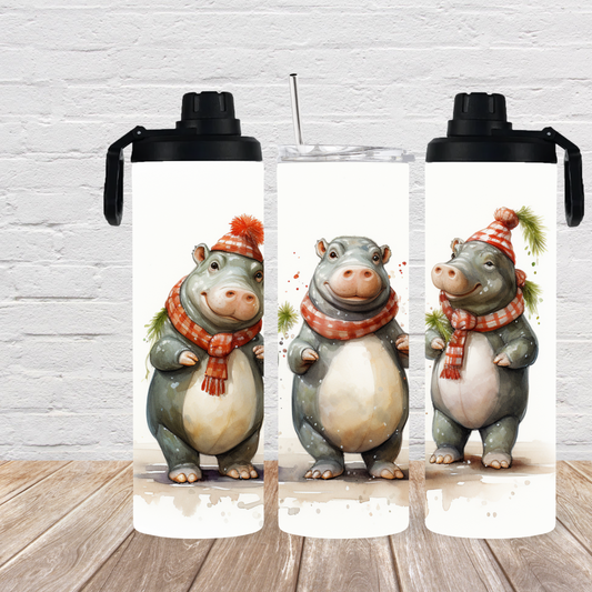 ThermoCup Drehverschluss 2 Deckel „Christmas Hippos“