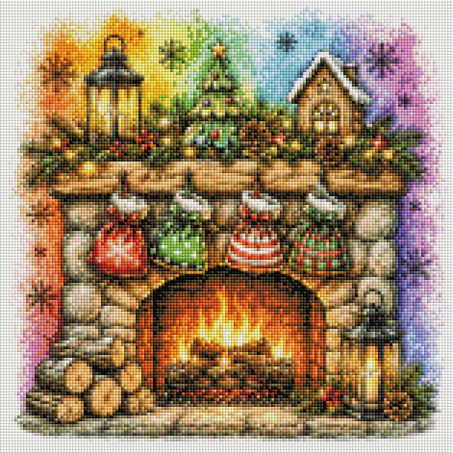 Vorbestellen: Diamond Painting "Kamin" (40x40) by Lexxa