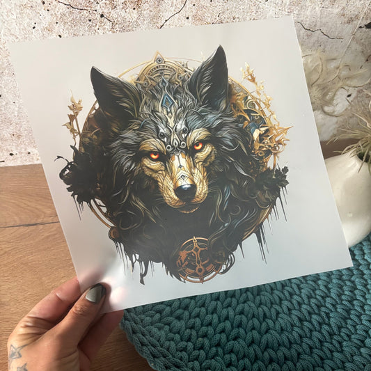 GlamCups Bügelbild  „ Wolf Steampunk"
