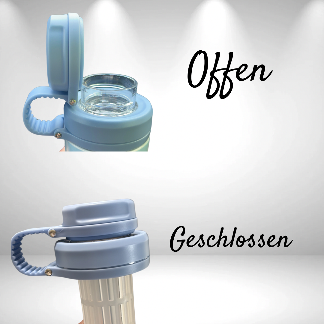 Fruchtisieb auslaufsicher grün oder blau für Thermosflasche