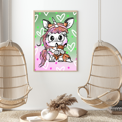 Diamond Painting Fuchsi (50x70cm) +  AB,  Fairy Dust & Glow