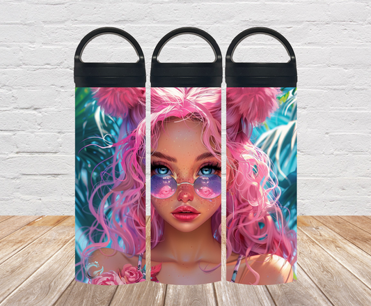 „Beach Vibes pink“ Thermosflasche