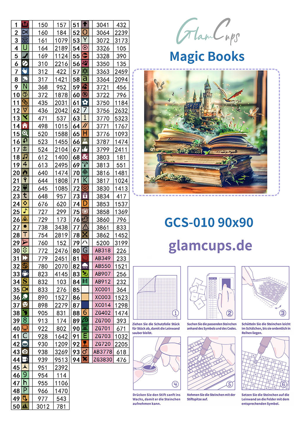 Vorbestellung: Diamond Painting "Magic Books" 90x90cm