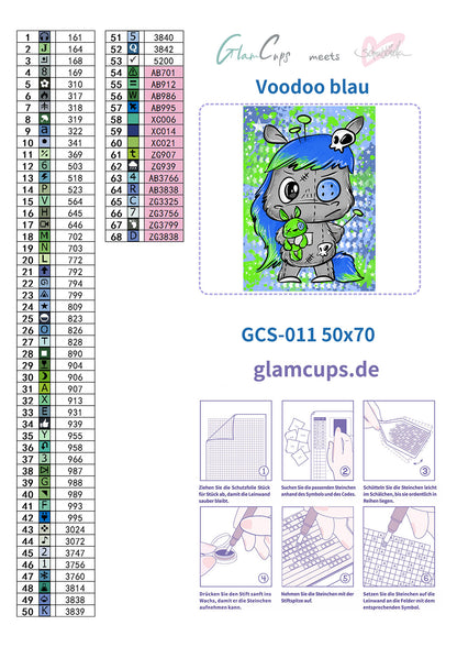 Diamond Painting "Voodoo blau" 50x70cm