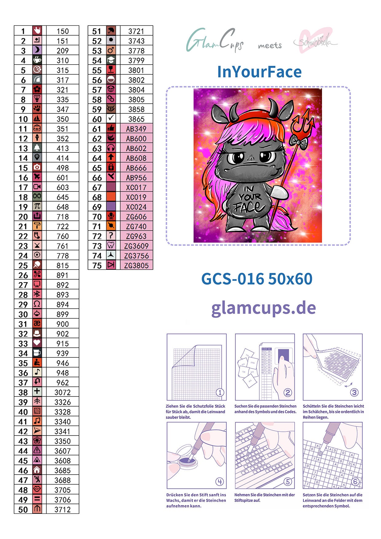 Vorbestellung: Diamond Painting "INYOURFACE" 50x60cm