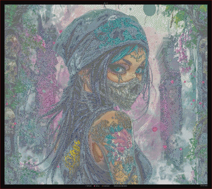 Diamond Painting "Skull Rose Rebel" 90x80cm