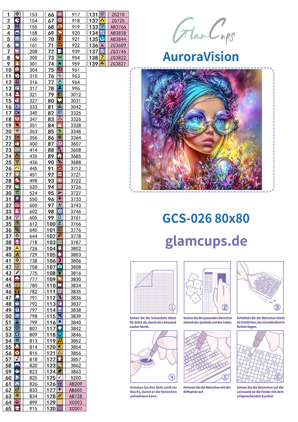 Diamond Painting "AuroraVision" 80x80cm