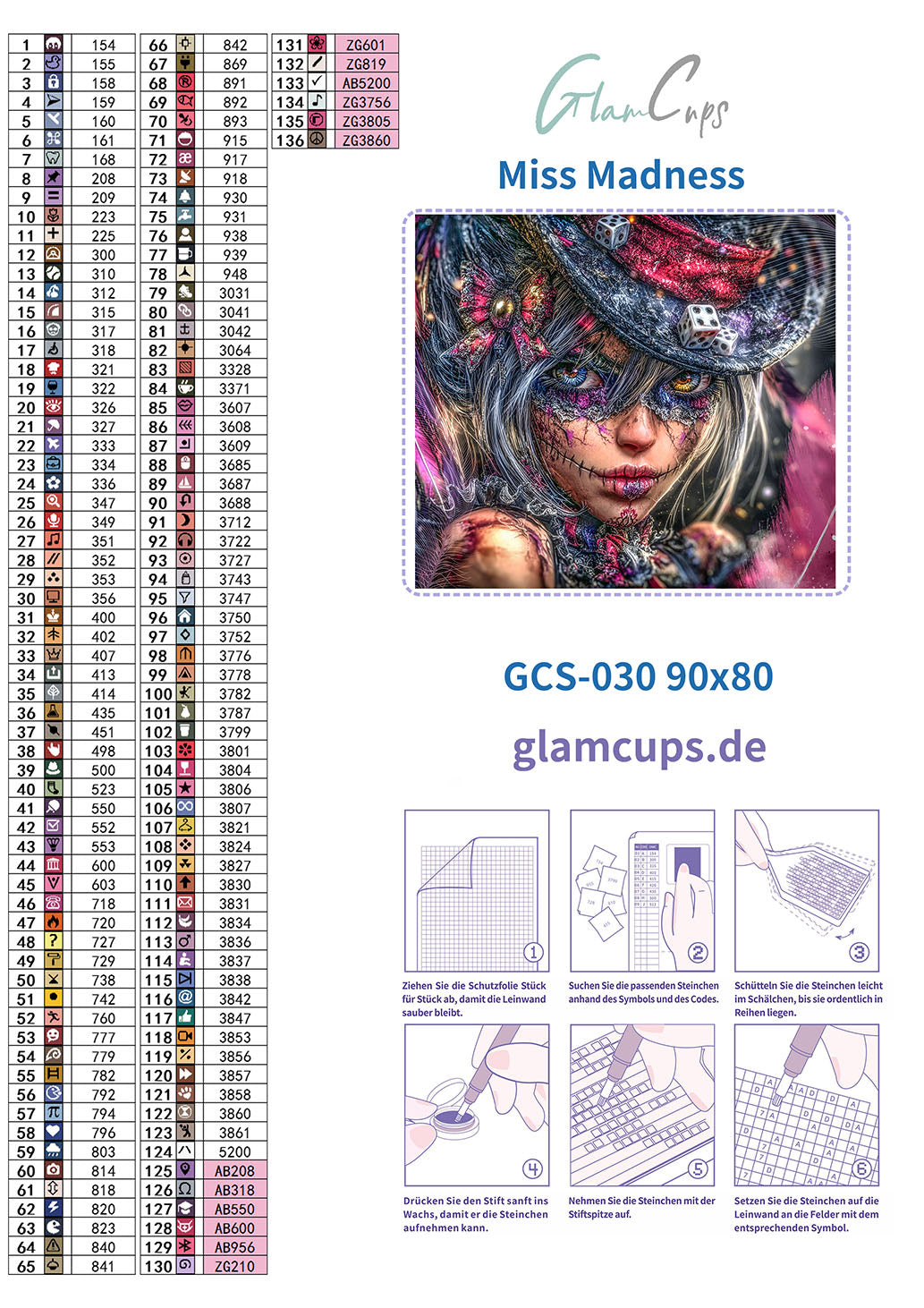 Diamond Painting "MissMadness" 90x80cm