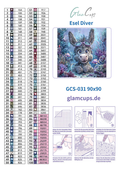 Diamond Painting "EselDiver" 90x90cm