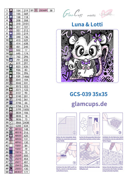 Vorbestellung: Diamond Painting "Luna & Lotti" 35x35cm