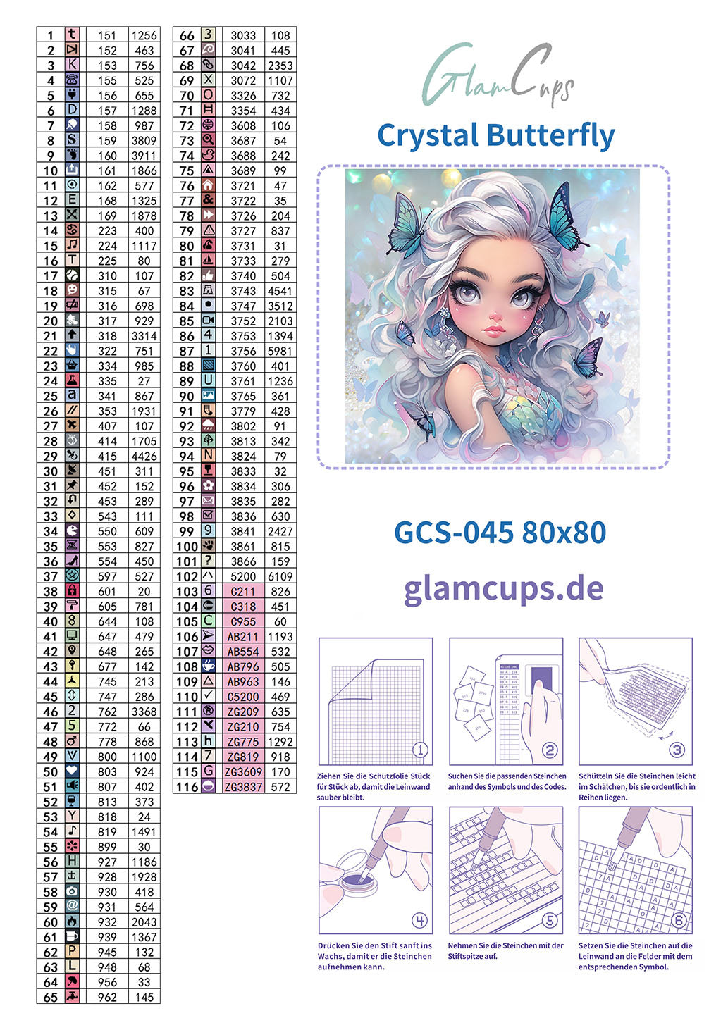 Vorbestellung: Diamond Painting "Crystal Butterfly - by Trible-C-Design" 80x80cm